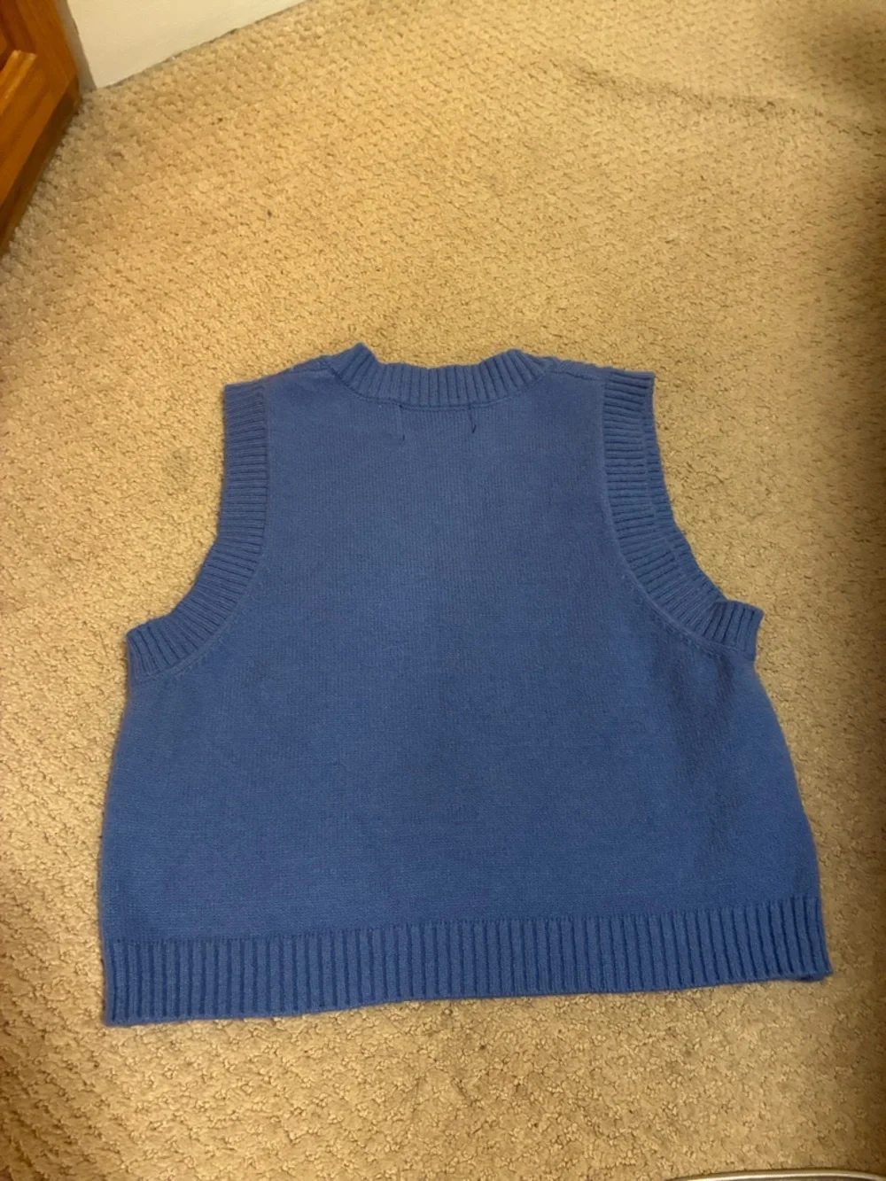 Cottagecore blue knit sweater vest duck print by cider medium - Picture 3 of 3